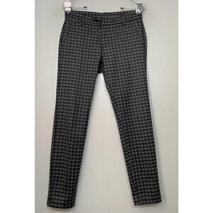 Gingham Skinny Ponte Knit Pants Size Petite 4P Dark Academia Preppy Twee Pin Up